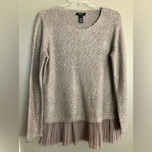 ALFANI Cocoa Colored Sweater w/ Pleated Bottom  Size S